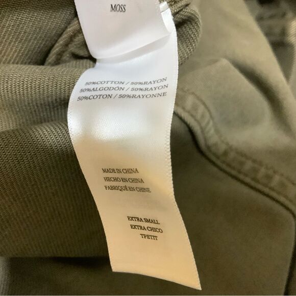 Rails Lisette Denim Twill Mini Dress Button Up Puff Sleeve Moss XS - Picture 12 of 12